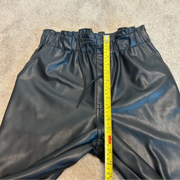 Black Faux Leather Jogger Pants - Picture 8 of 13